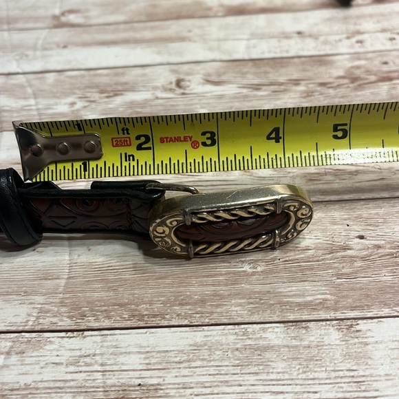 Brighton Brown Leather Belt Embossed Size S/28 - Picture 8 of 11